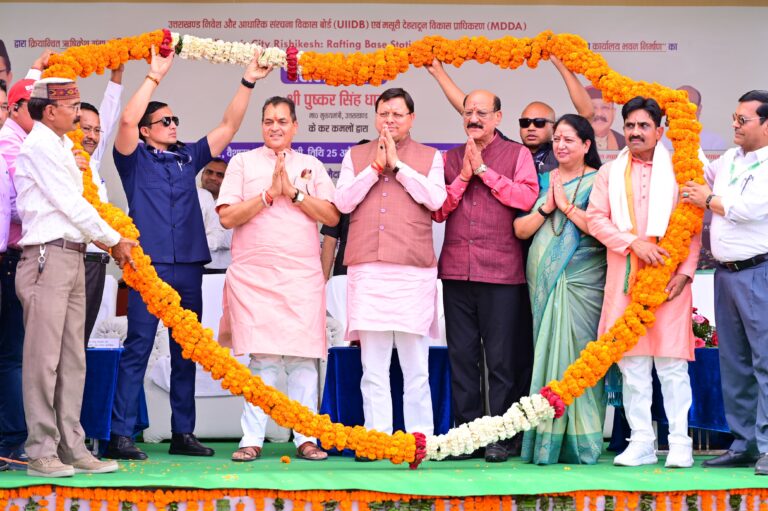 मुख्यमंत्री ने  आइकॉनिक सिटी ऋषिकेश राफ्टिंग बेस स्टेशन का शिलान्यास किया