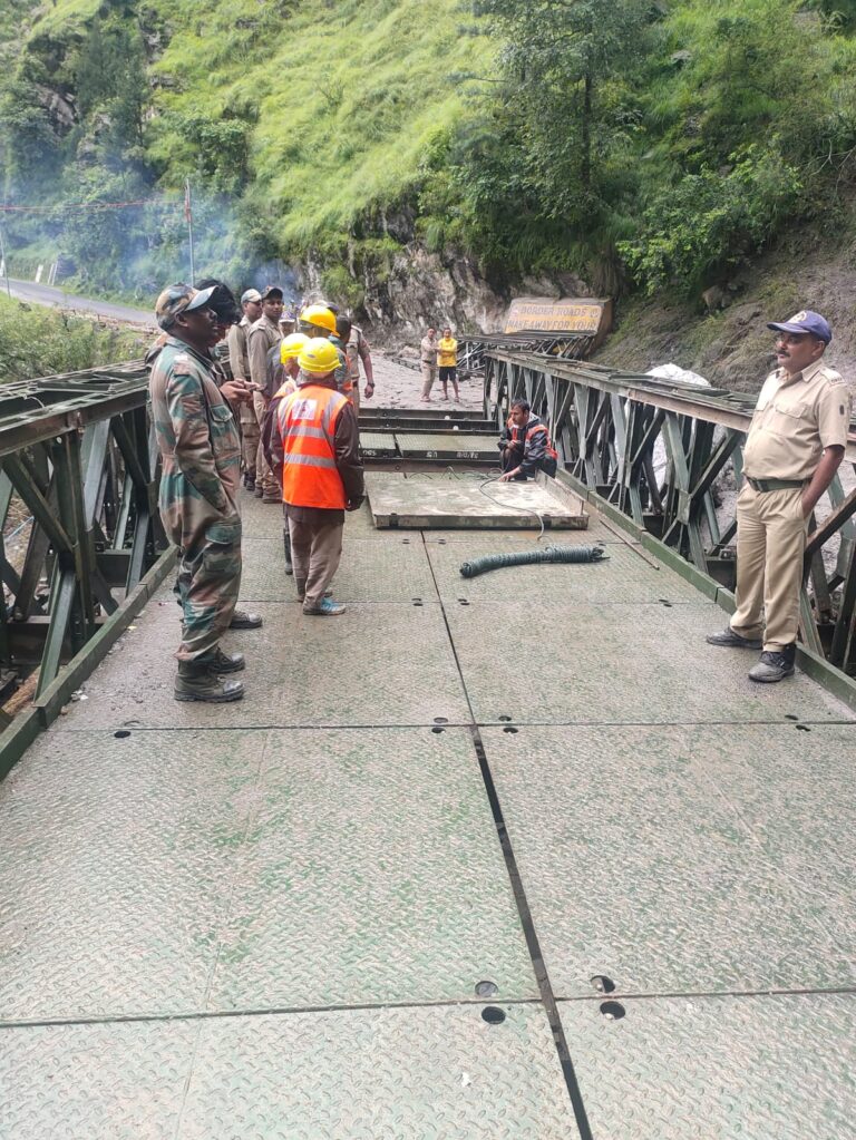 Good news,गंगोत्री मार्ग लिमच्यागाड में बना वैली ब्रिज – सोनगाड तक सड़क संपर्क बहाल